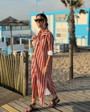 Vestido Maxi Chemise Listrada Zoe