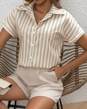 Camisa Listrada com Manga Curta Rosália