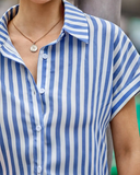 Camisa Listrada com Mangas Curtas Somália